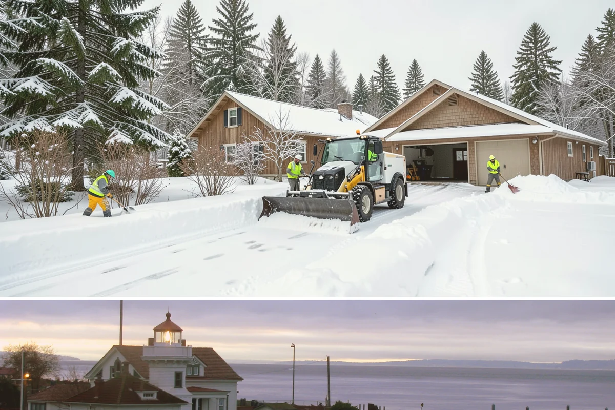 Warehouse Snow Removal in Mukilteo, Snohomish County, WA - Warehouses face peak risk during December and January cold snaps when wet snow compacts quickly under continuous trailer traffic.