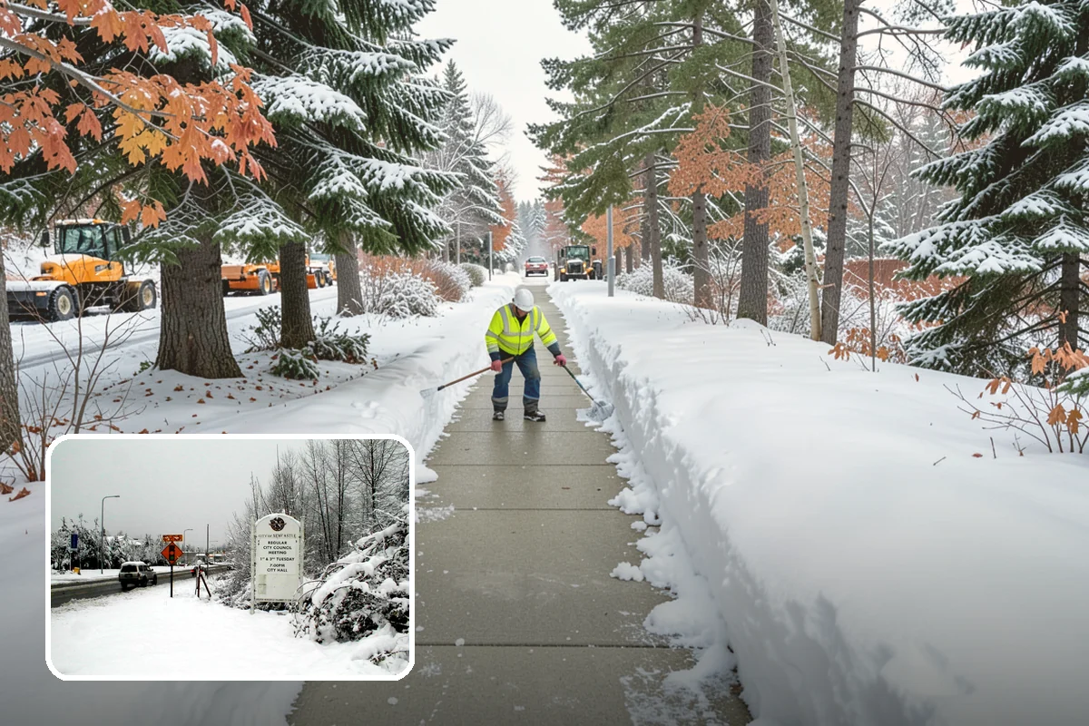 Warehouse Snow Removal in Newcastle, King County, WA - Open dock doors and trailer staging areas