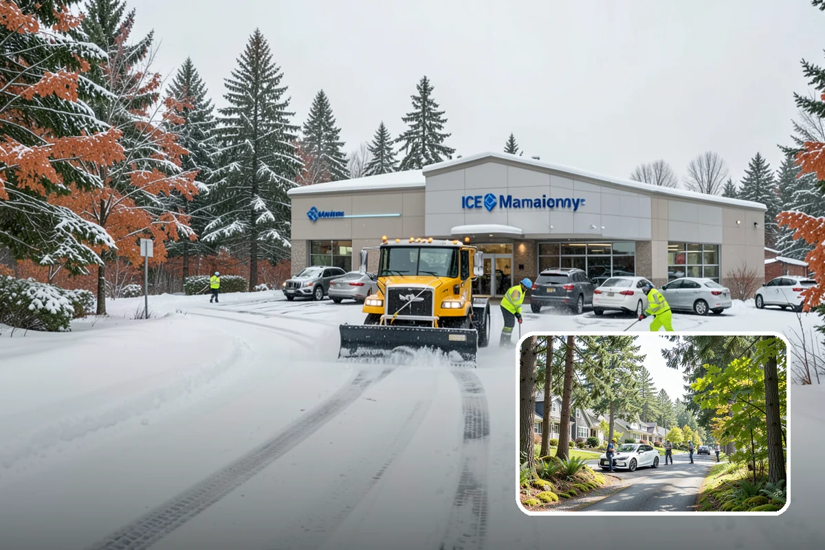 Warehouse Snow Removal in Normandy Park, King County, WA - Open dock doors and trailer staging areas