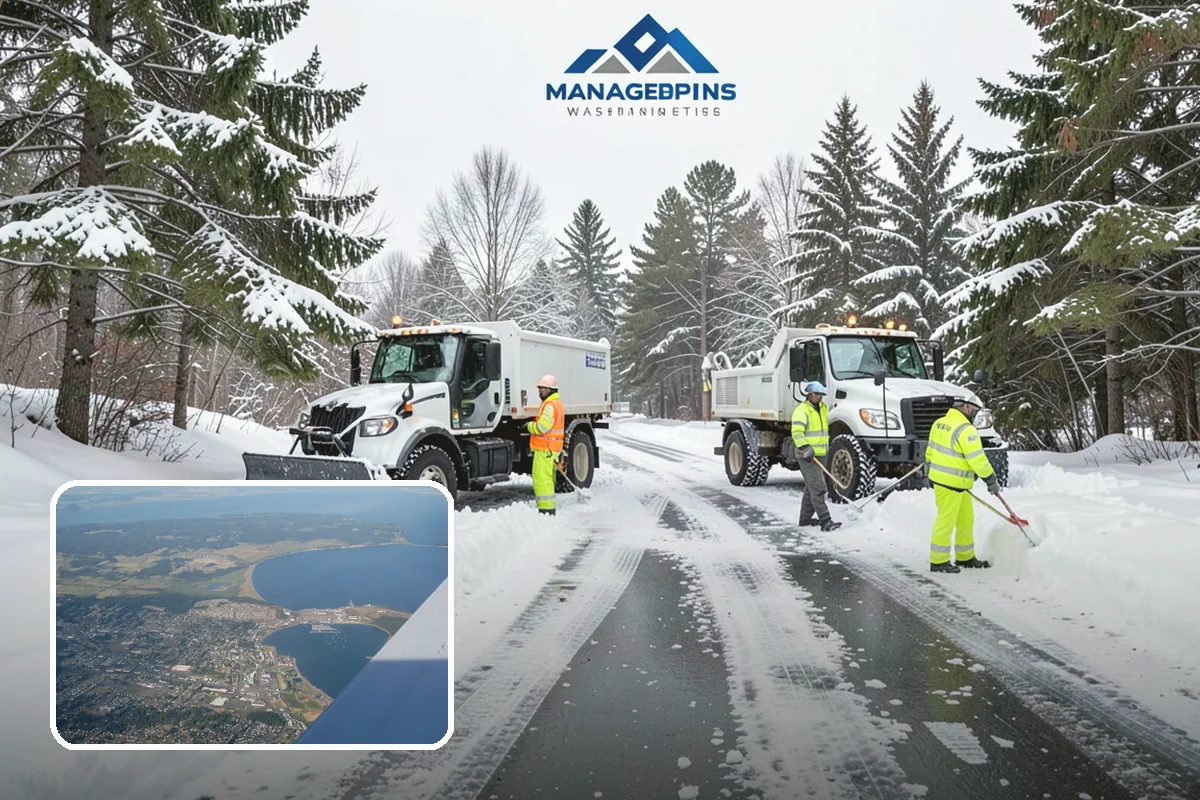 Warehouse Snow Removal in Oak Harbor, Island County, WA - Open dock doors and trailer staging areas