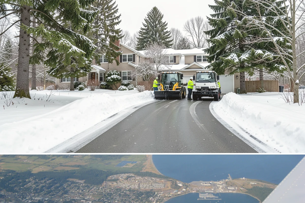 Warehouse Snow Removal in Oak Harbor, Island County, WA - Warehouses face peak risk during December and January cold snaps when wet snow compacts quickly under continuous trailer traffic.