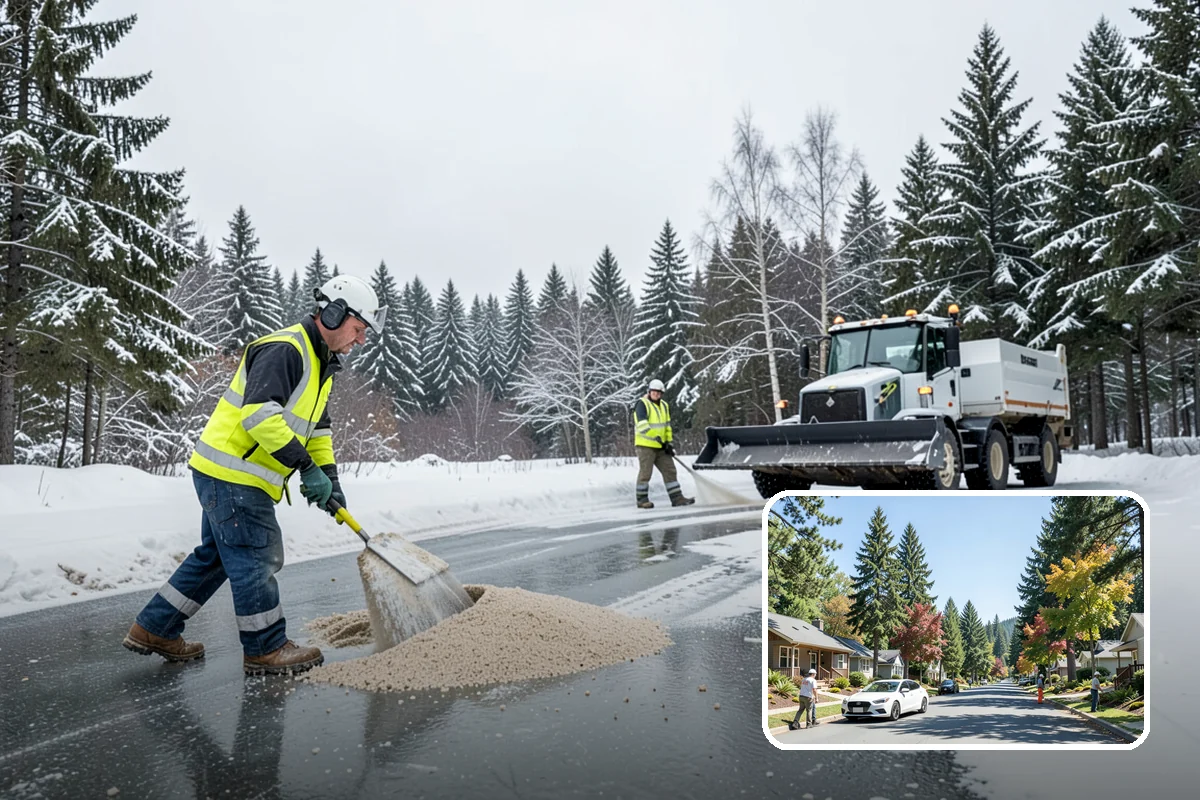 Warehouse Snow Removal in Orting, Pierce County, WA - Open dock doors and trailer staging areas