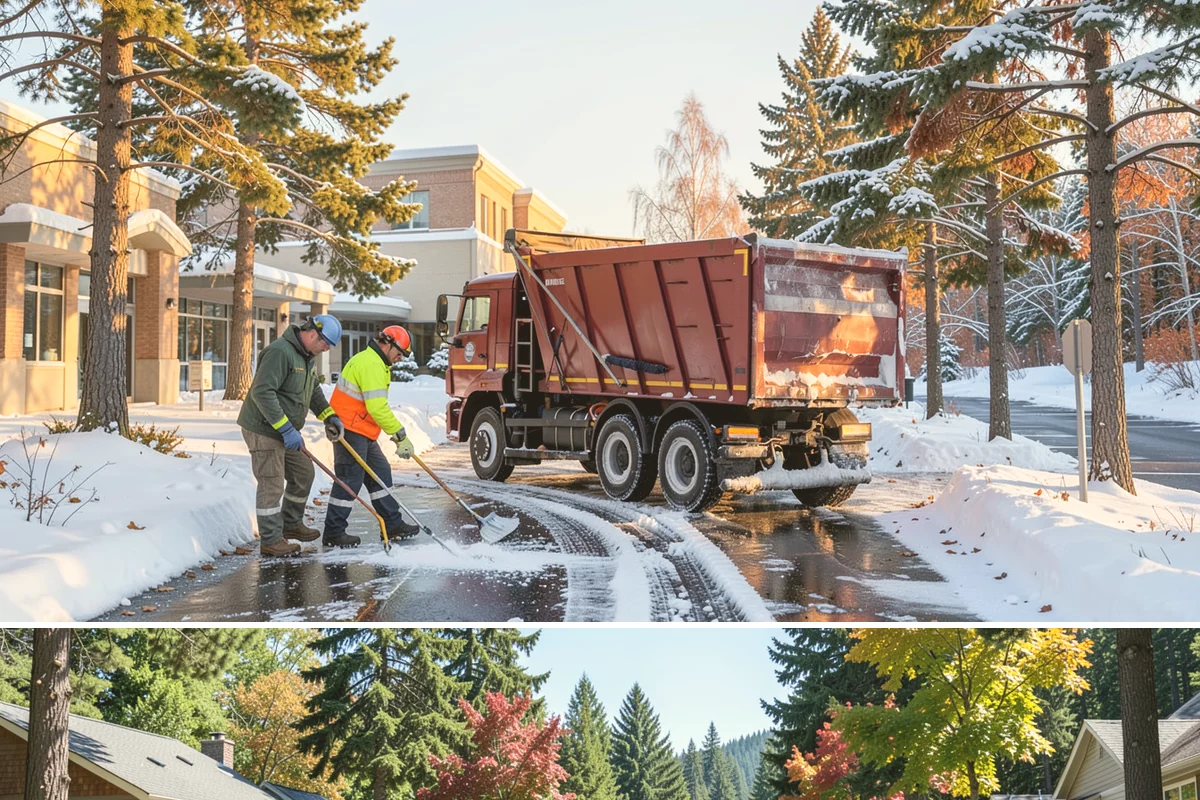 Warehouse Snow Removal in Orting, Pierce County, WA - Warehouses face peak risk during December and January cold snaps when wet snow compacts quickly under continuous trailer traffic.