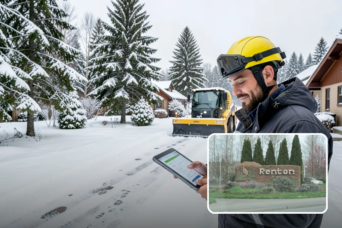 Warehouse Snow Removal in Renton, King County, WA - Open dock doors and trailer staging areas