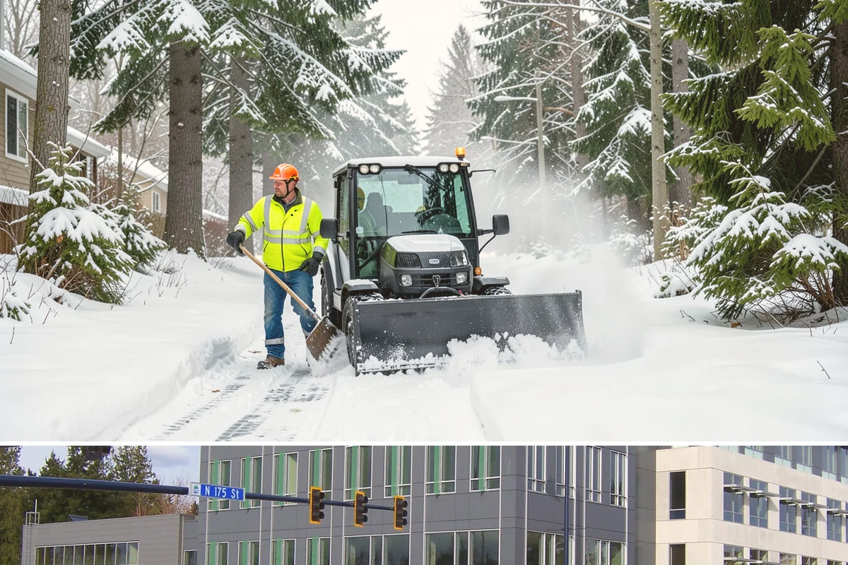 Warehouse Snow Removal in Shoreline, King County, WA - Warehouses face peak risk during December and January cold snaps when wet snow compacts quickly under continuous trailer traffic.