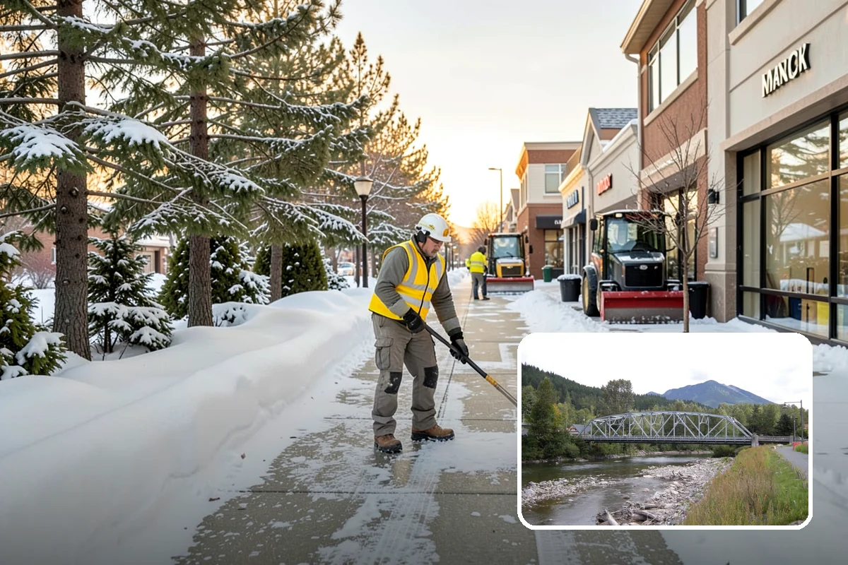 Warehouse Snow Removal in Skykomish, King County, WA - Open dock doors and trailer staging areas