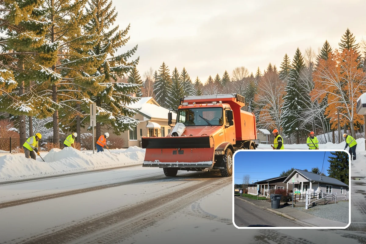 Warehouse Snow Removal in South Prairie, Pierce County, WA - Open dock doors and trailer staging areas