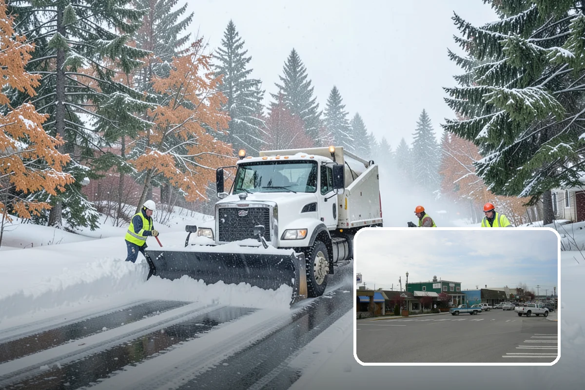 Warehouse Snow Removal in Stanwood, Snohomish County, WA - Open dock doors and trailer staging areas