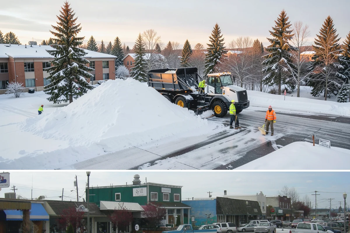 Warehouse Snow Removal in Stanwood, Snohomish County, WA - Warehouses face peak risk during December and January cold snaps when wet snow compacts quickly under continuous trailer traffic.