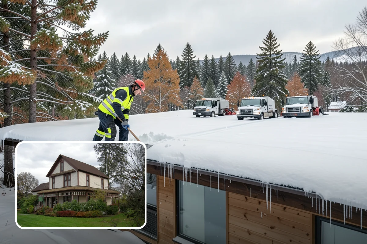 Warehouse Snow Removal in Sumner, Pierce County, WA - Open dock doors and trailer staging areas