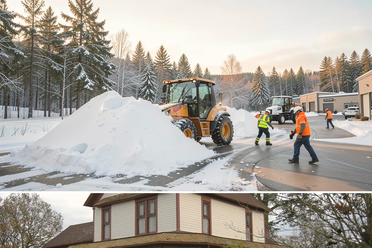 Warehouse Snow Removal in Sumner, Pierce County, WA - Warehouses face peak risk during December and January cold snaps when wet snow compacts quickly under continuous trailer traffic.