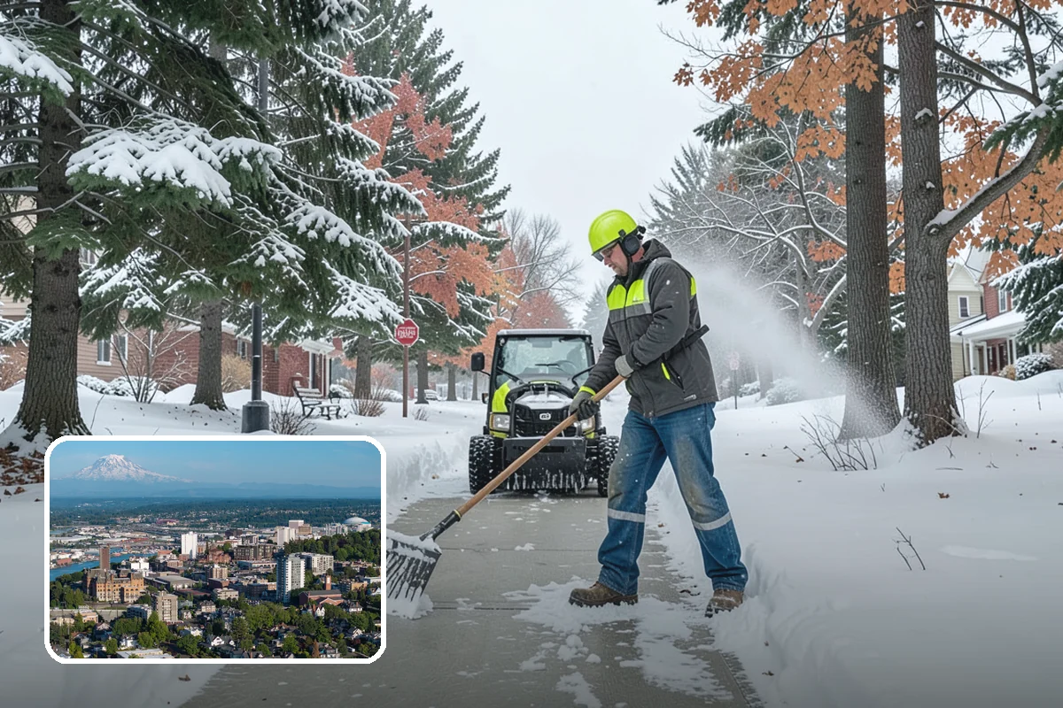 Warehouse Snow Removal in Tacoma, Pierce County, WA - Open dock doors and trailer staging areas