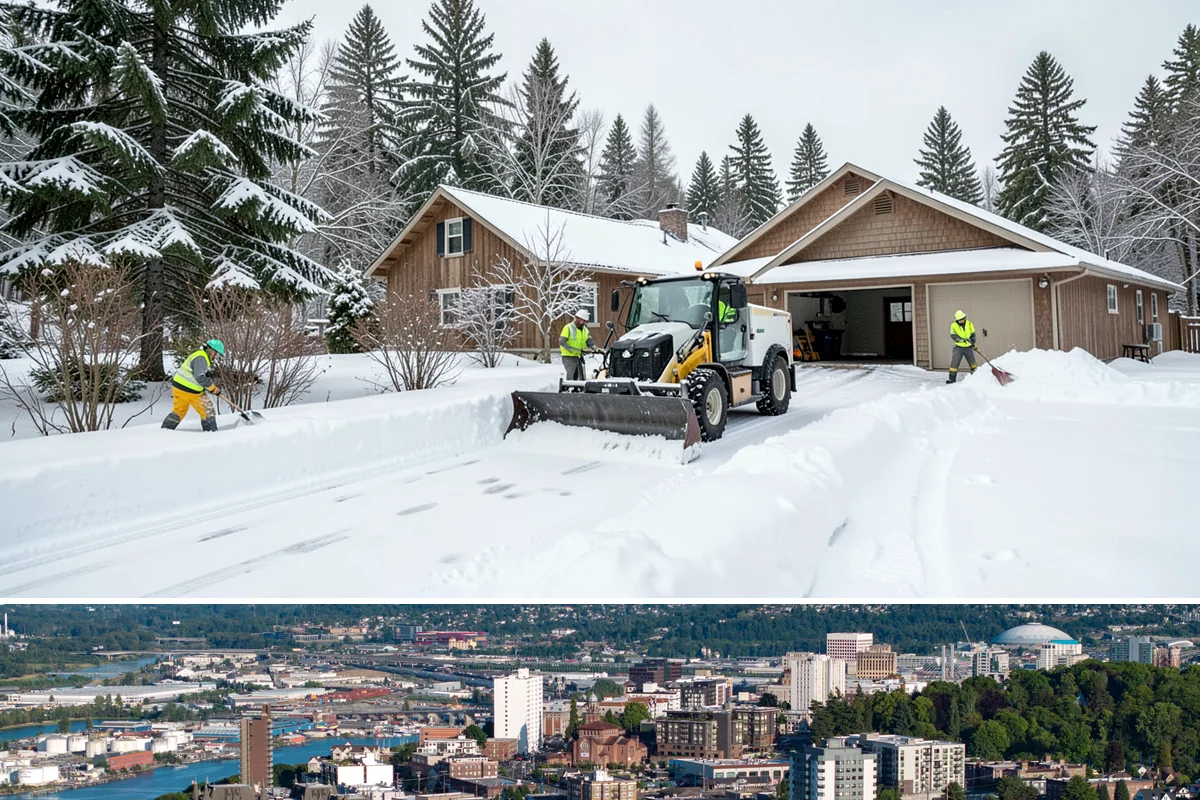 Warehouse Snow Removal in Tacoma, Pierce County, WA - Warehouses face peak risk during December and January cold snaps when wet snow compacts quickly under continuous trailer traffic.