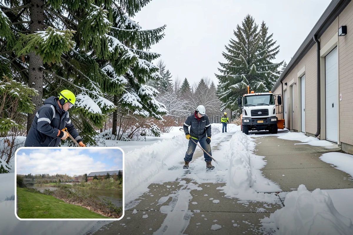 Warehouse Snow Removal in Tukwila, King County, WA - Open dock doors and trailer staging areas
