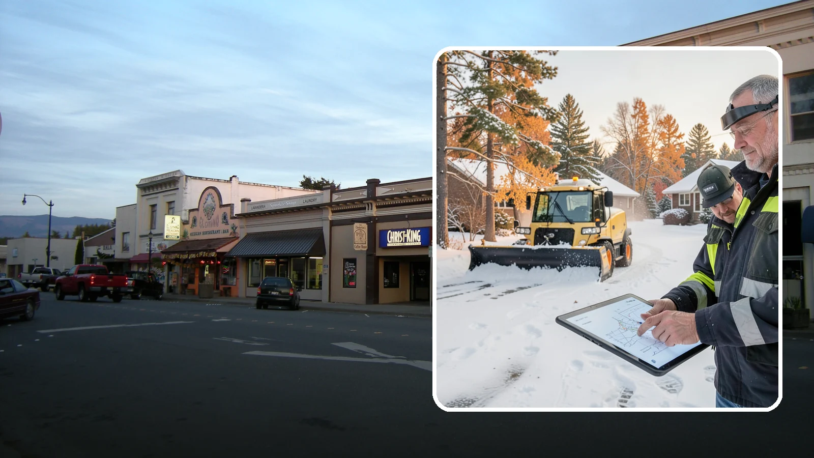 Weekend Snow Service in Burlington, Skagit County, WA - Saturday and Sunday coverage that keeps your property clear when weekday crews would otherwise be off.