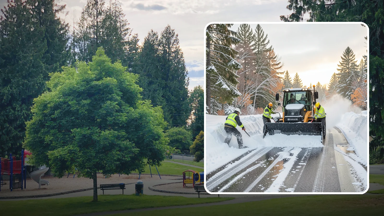 Wet Snow Removal in Bonney Lake, Pierce County, WA - We clear the heavy, water-laden snow typical of Western Washington before it compacts into stubborn ice.