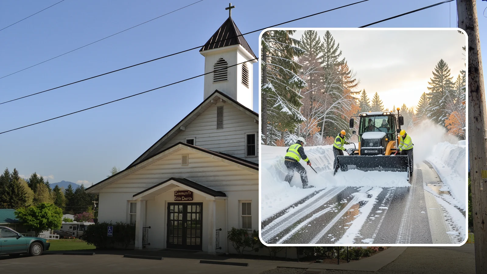 Wet Snow Removal in Concrete, Skagit County, WA - We clear the heavy, water-laden snow typical of Western Washington before it compacts into stubborn ice.