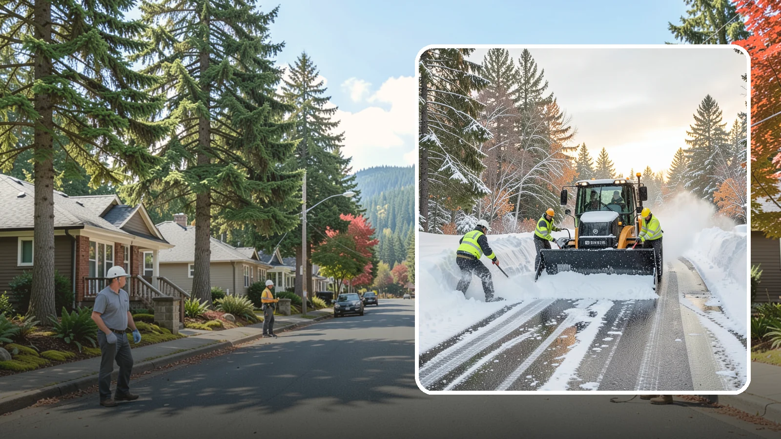 Wet Snow Removal in Hunts Point, King County, WA - We clear the heavy, water-laden snow typical of Western Washington before it compacts into stubborn ice.