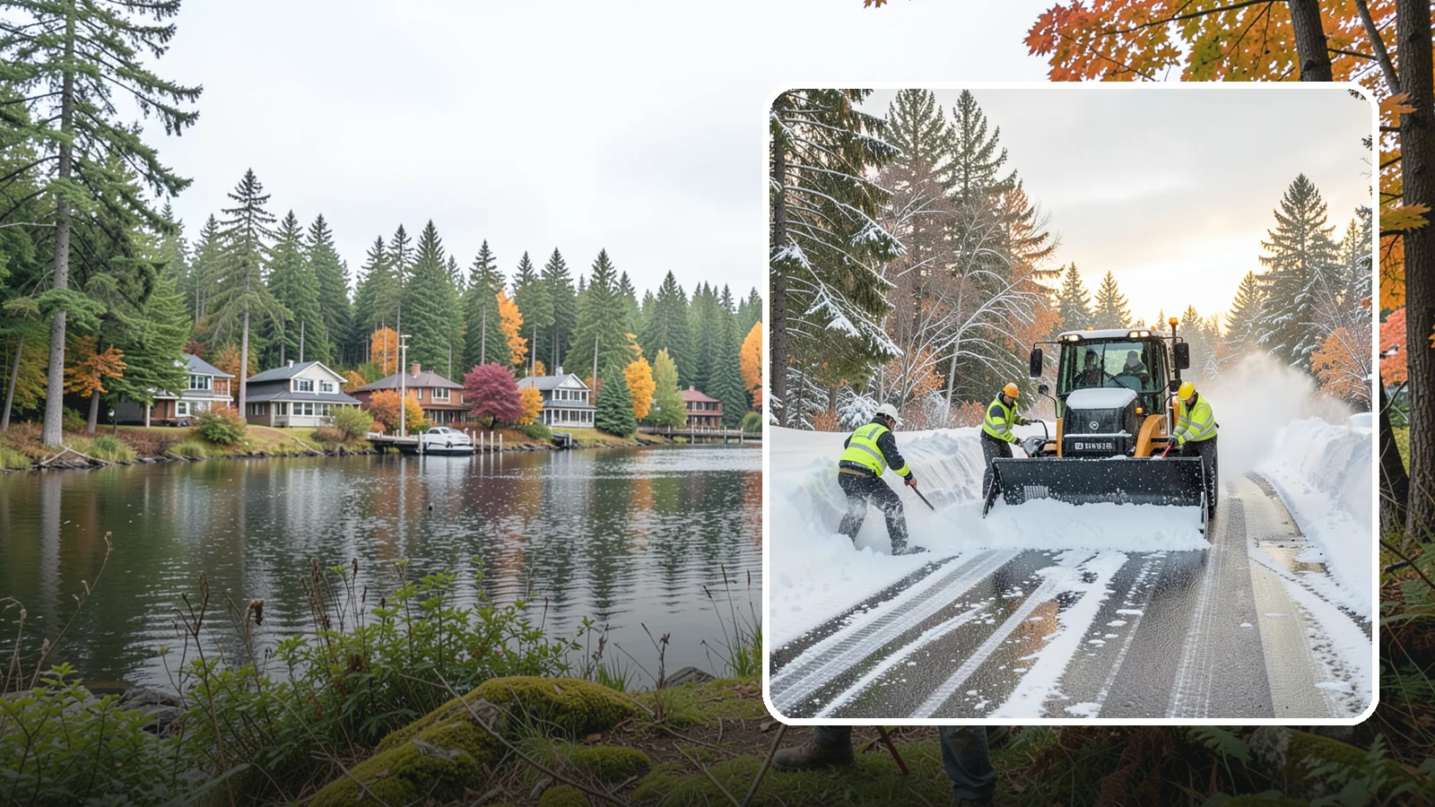 Wet Snow Removal in La Conner, Skagit County, WA - We clear the heavy, water-laden snow typical of Western Washington before it compacts into stubborn ice.