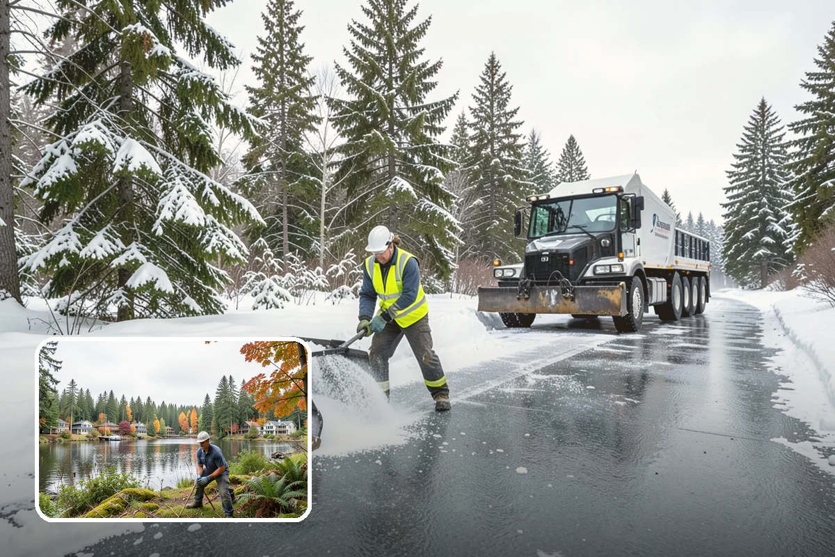 Wet Snow Removal in La Conner, Skagit County, WA - Equipment tuned for the dense, water-heavy snow our region actually gets