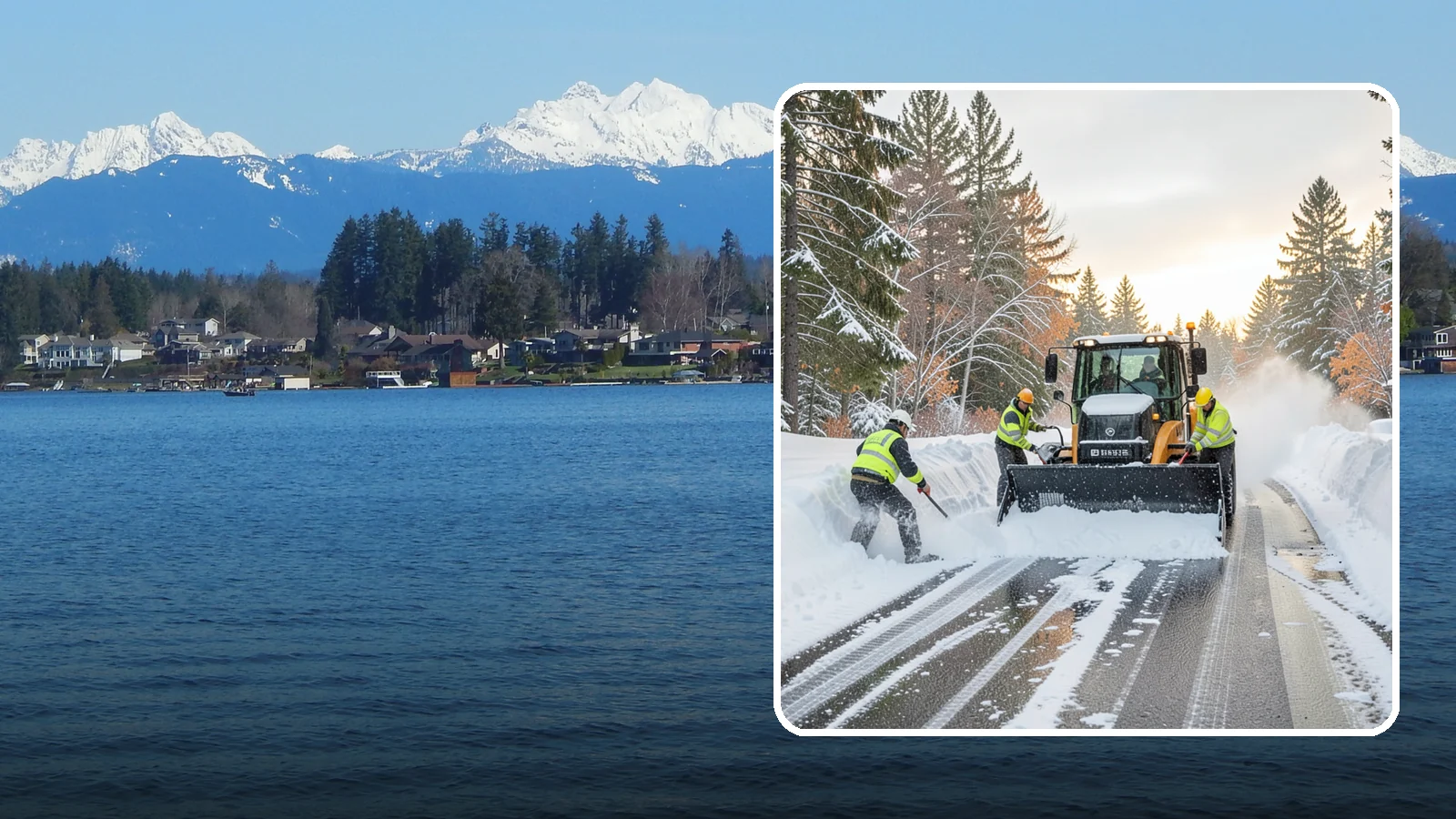 Wet Snow Removal in Lake Stevens, Snohomish County, WA - We clear the heavy, water-laden snow typical of Western Washington before it compacts into stubborn ice.