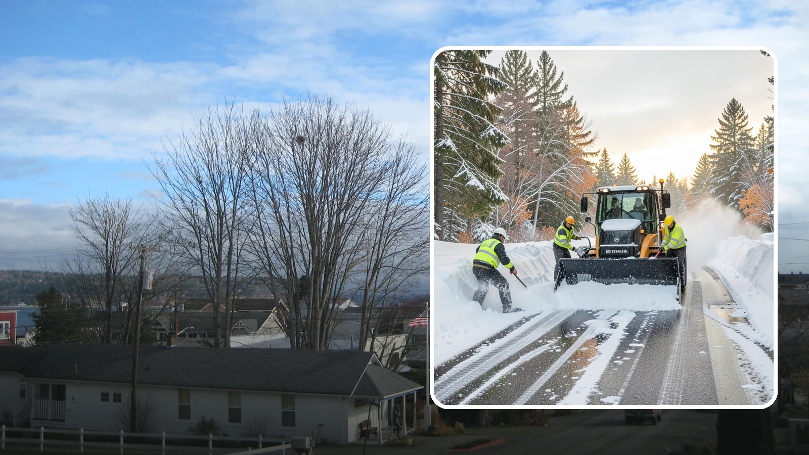 Wet Snow Removal in Langley, Island County, WA - We clear the heavy, water-laden snow typical of Western Washington before it compacts into stubborn ice.