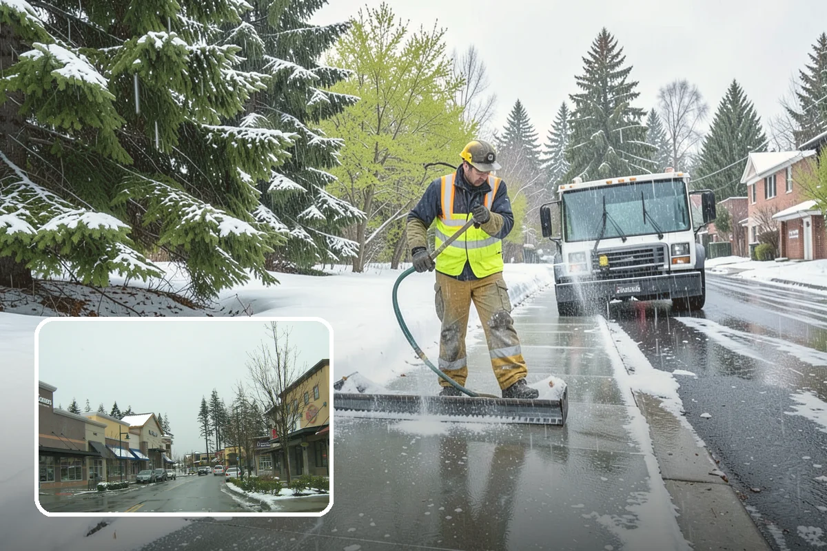 Wet Snow Removal in Mill Creek, Snohomish County, WA - Equipment tuned for the dense, water-heavy snow our region actually gets