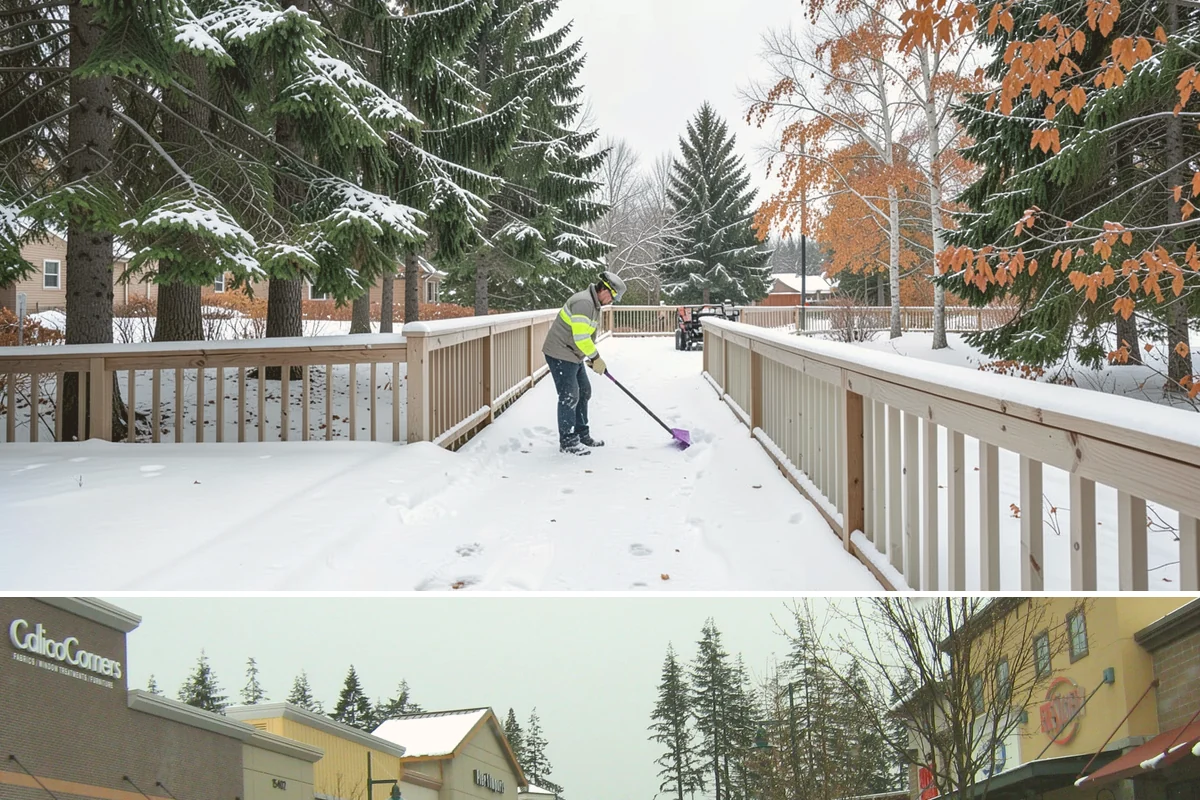 Wet Snow Removal in Mill Creek, Snohomish County, WA - Wet snow events are common from late November through February whenever lowland temperatures hover right around the freezing mark...