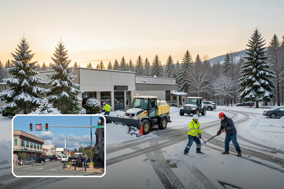 Wet Snow Removal in Monroe, Snohomish County, WA - Equipment tuned for the dense, water-heavy snow our region actually gets