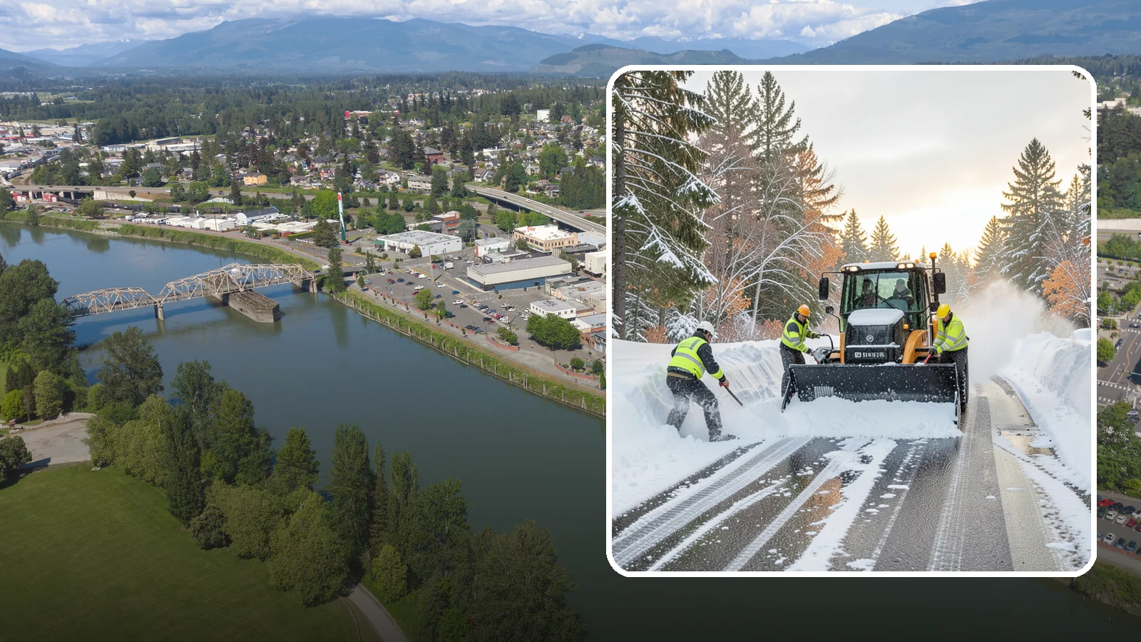 Wet Snow Removal in Mount Vernon, Skagit County, WA - We clear the heavy, water-laden snow typical of Western Washington before it compacts into stubborn ice.