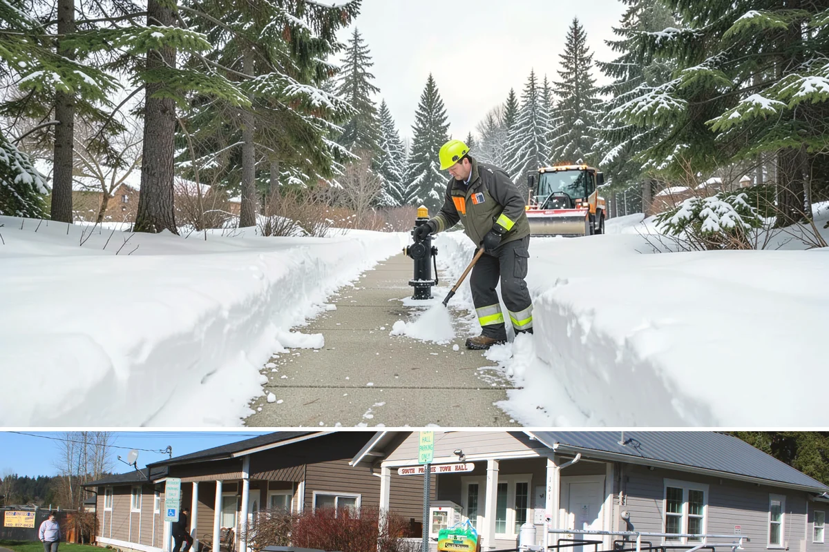 Wet Snow Removal in South Prairie, Pierce County, WA - Wet snow events are common from late November through February whenever lowland temperatures hover right around the freezing mark...
