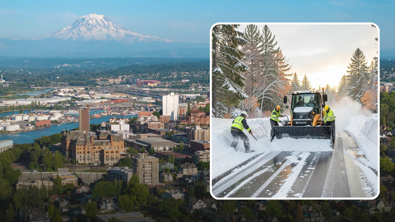 Wet Snow Removal in Tacoma, Pierce County, WA - We clear the heavy, water-laden snow typical of Western Washington before it compacts into stubborn ice.