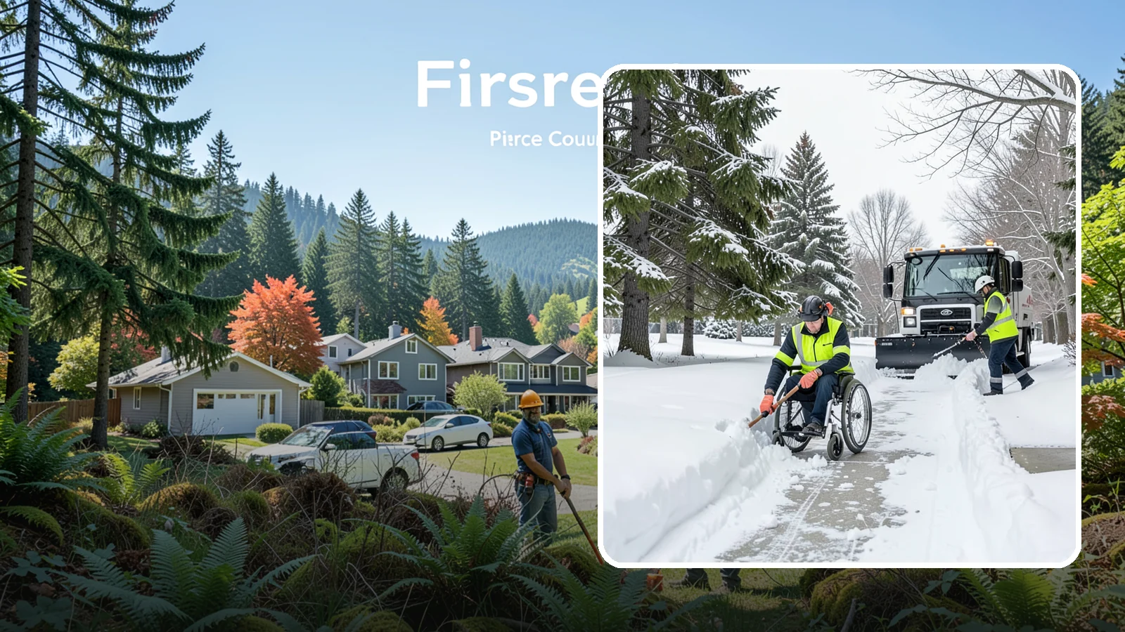 Wheelchair Access Clearing in Fircrest, Pierce County, WA - We clear the complete wheelchair-accessible route so mobility-device users can move safely across the property.