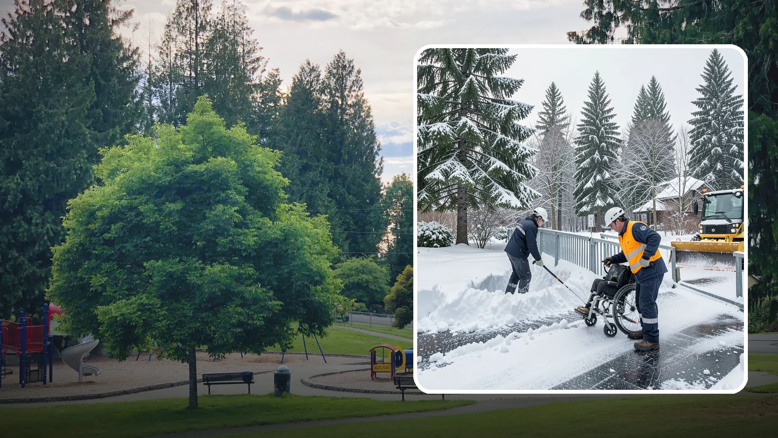 Wheelchair Ramp Snow Removal in Bonney Lake, Pierce County, WA - We clear wheelchair ramps to full width and treat them for traction so they stay safely usable in Western Washington winters.