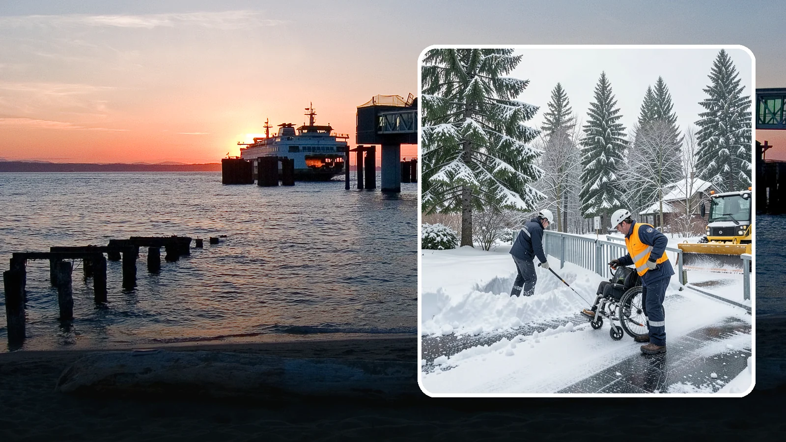 Wheelchair Ramp Snow Removal in Edmonds, Snohomish County, WA - We clear wheelchair ramps to full width and treat them for traction so they stay safely usable in Western Washington winters.