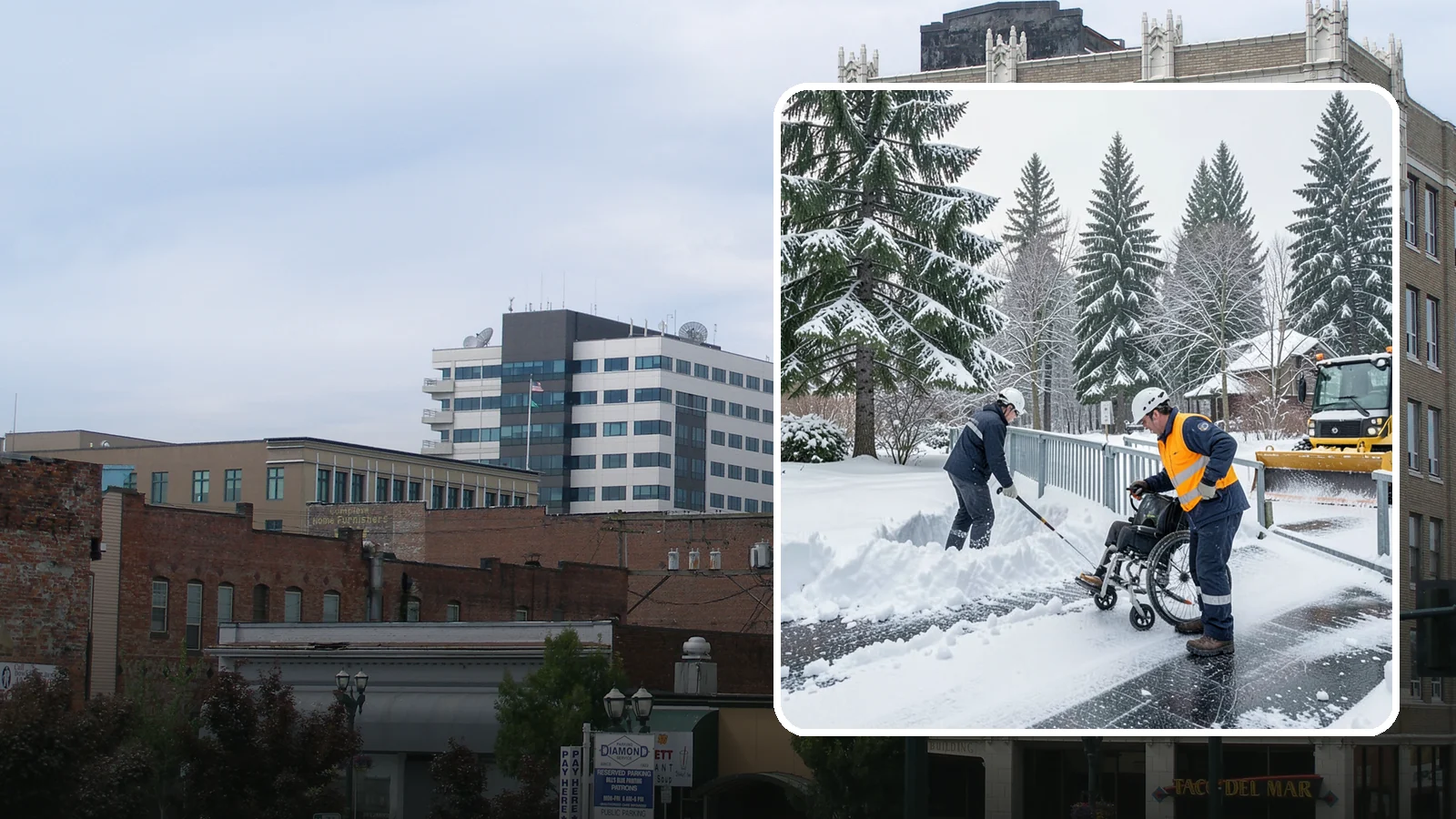 Wheelchair Ramp Snow Removal in Everett, Snohomish County, WA - We clear wheelchair ramps to full width and treat them for traction so they stay safely usable in Western Washington winters.