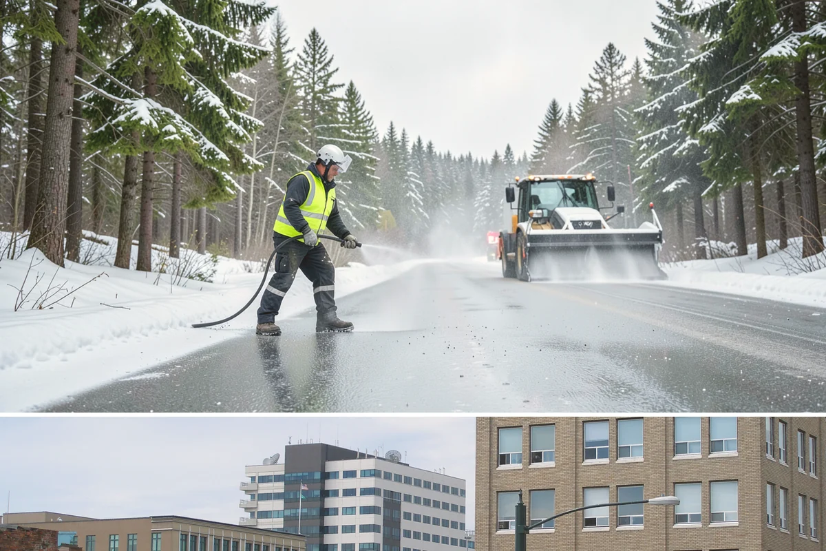 Wheelchair Ramp Snow Removal in Everett, Snohomish County, WA - Serviced first after each snowfall through the winter months when shaded ramps ice quickly.
