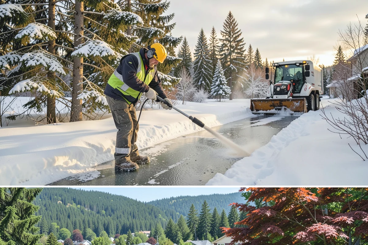 Wheelchair Ramp Snow Removal in Index, Snohomish County, WA - Serviced first after each snowfall through the winter months when shaded ramps ice quickly.