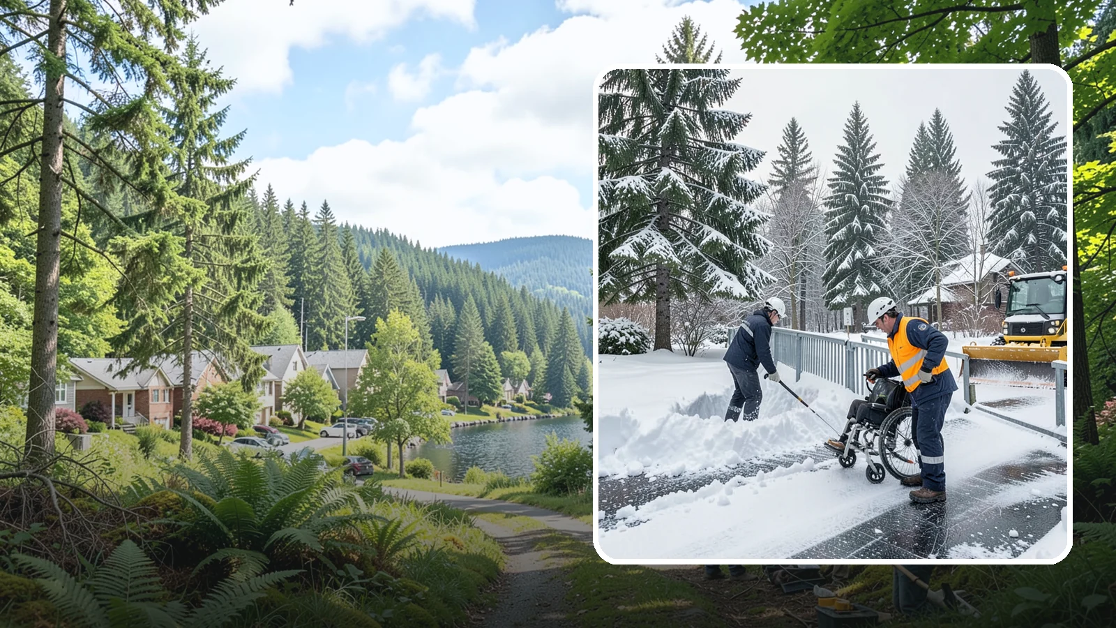 Wheelchair Ramp Snow Removal in Lake Forest Park, King County, WA - We clear wheelchair ramps to full width and treat them for traction so they stay safely usable in Western Washington winters.