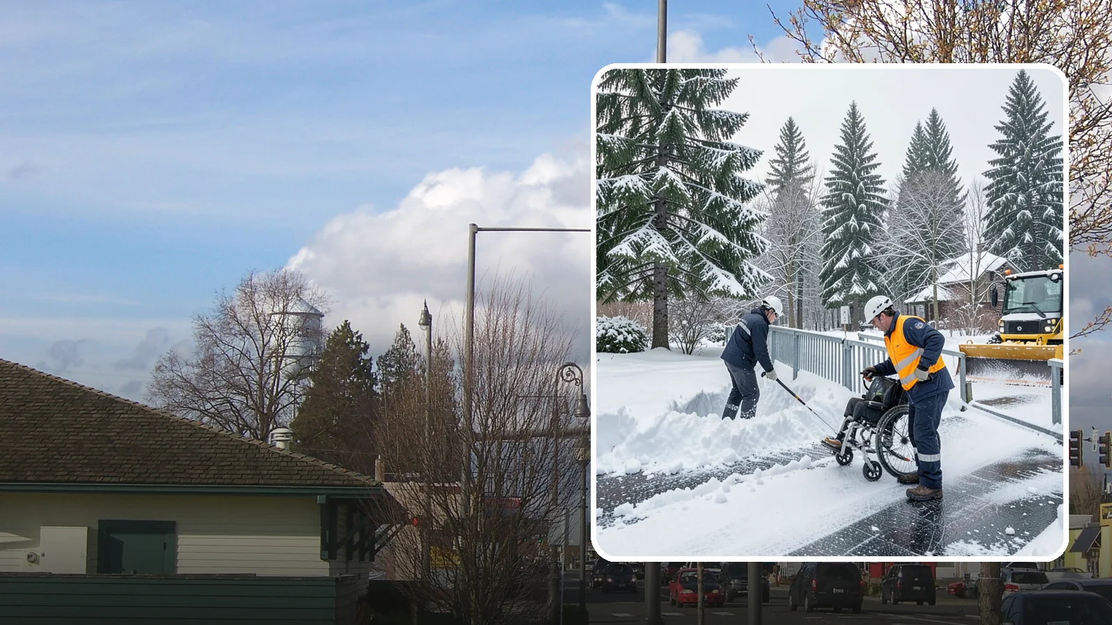 Wheelchair Ramp Snow Removal in Marysville, Snohomish County, WA - We clear wheelchair ramps to full width and treat them for traction so they stay safely usable in Western Washington winters.