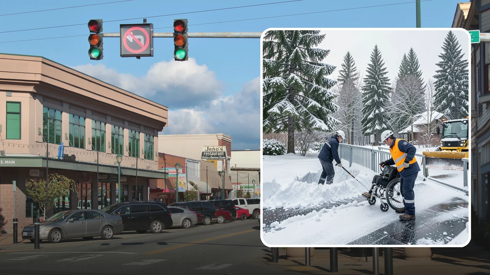 Wheelchair Ramp Snow Removal in Monroe, Snohomish County, WA - We clear wheelchair ramps to full width and treat them for traction so they stay safely usable in Western Washington winters.