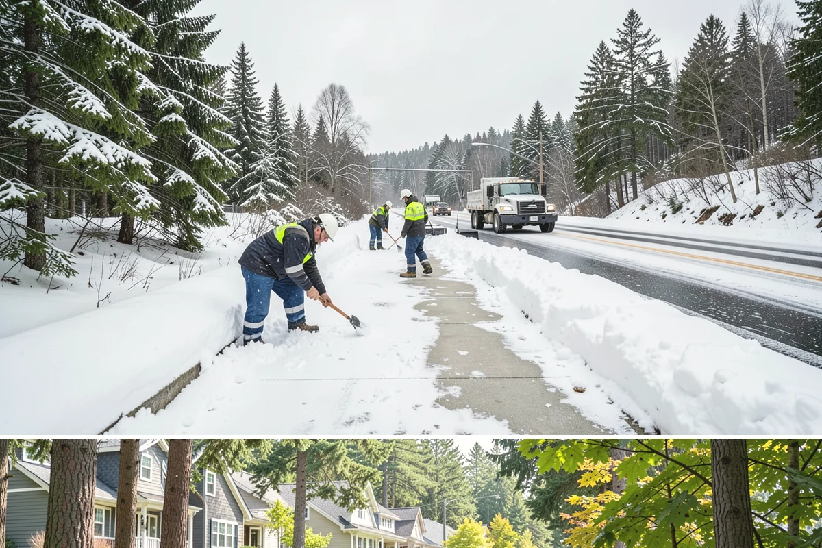 Wheelchair Ramp Snow Removal in Normandy Park, King County, WA - Serviced first after each snowfall through the winter months when shaded ramps ice quickly.