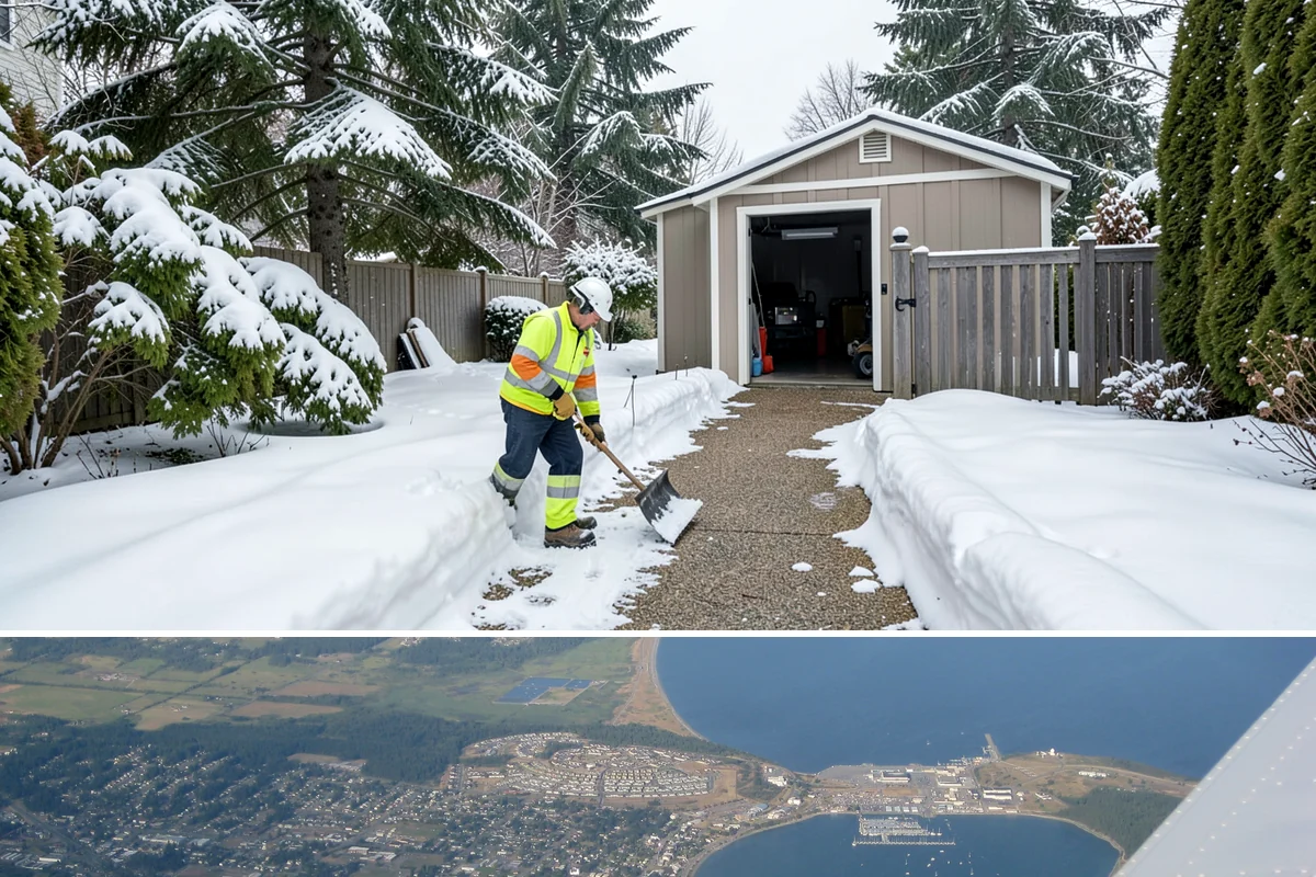 Wheelchair Ramp Snow Removal in Oak Harbor, Island County, WA - Serviced first after each snowfall through the winter months when shaded ramps ice quickly.