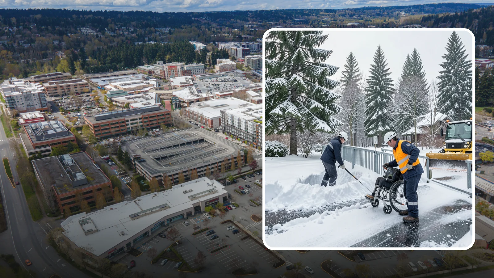 Wheelchair Ramp Snow Removal in Redmond, King County, WA - We clear wheelchair ramps to full width and treat them for traction so they stay safely usable in Western Washington winters.