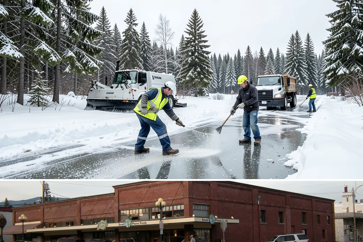 Wheelchair Ramp Snow Removal in Sedro-Woolley, Skagit County, WA - Serviced first after each snowfall through the winter months when shaded ramps ice quickly.