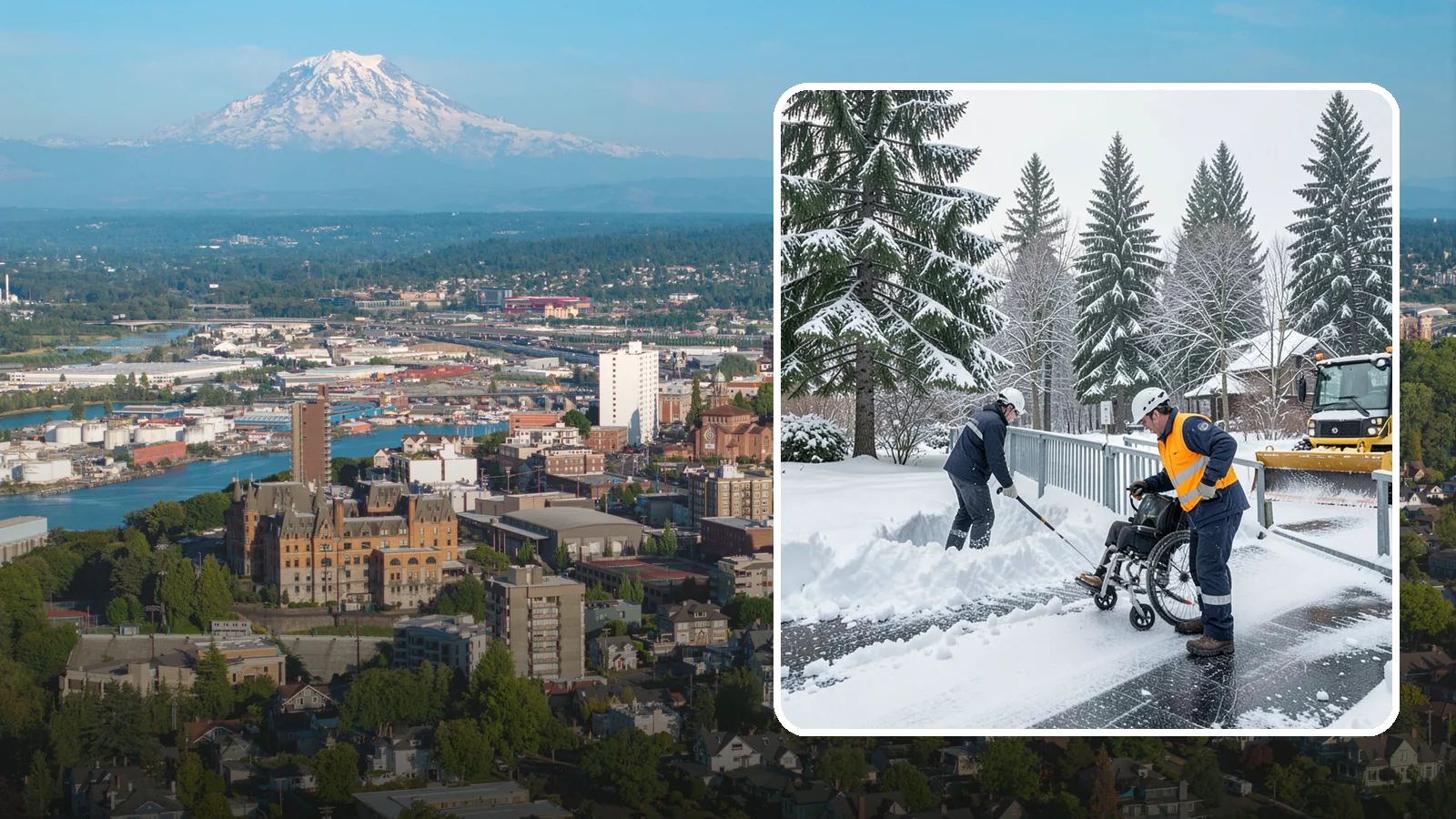 Wheelchair Ramp Snow Removal in Tacoma, Pierce County, WA - We clear wheelchair ramps to full width and treat them for traction so they stay safely usable in Western Washington winters.