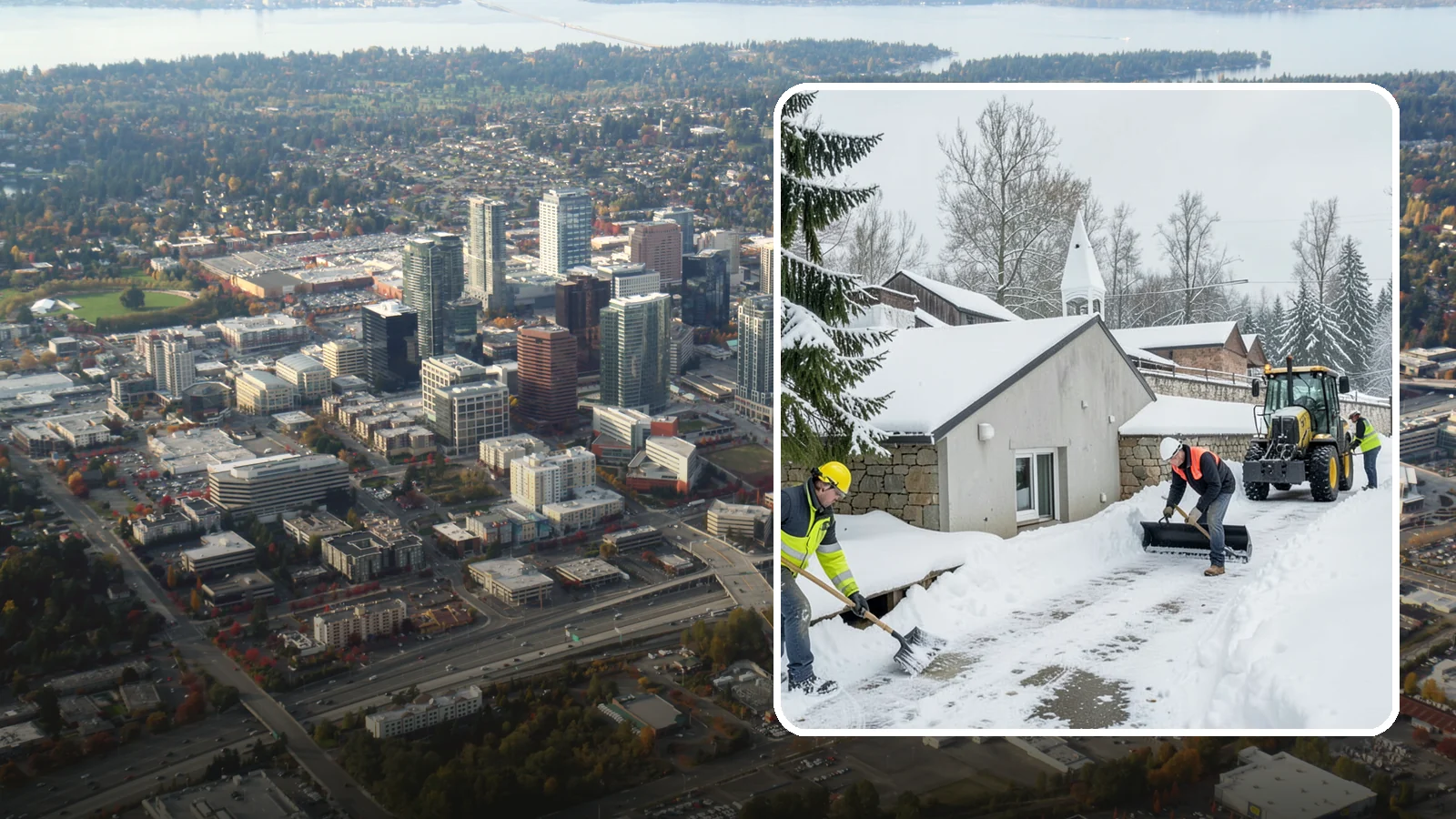Window Well Snow Clearing in Bellevue, King County, WA - We clear snow and slush from basement window wells to protect egress, prevent leaks, and keep daylight reaching lower levels.