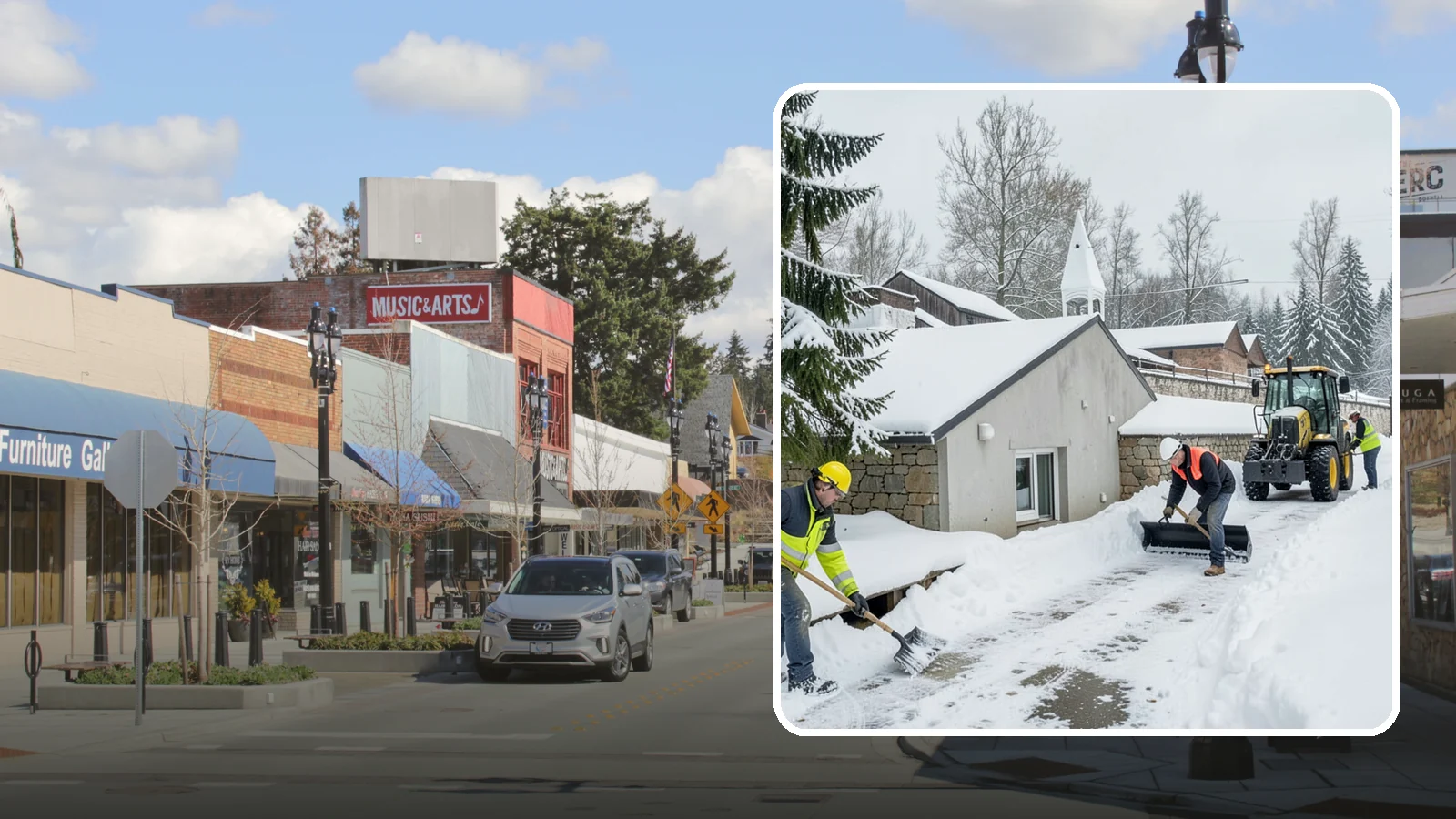 Window Well Snow Clearing in Bothell, King County, WA - We clear snow and slush from basement window wells to protect egress, prevent leaks, and keep daylight reaching lower levels.