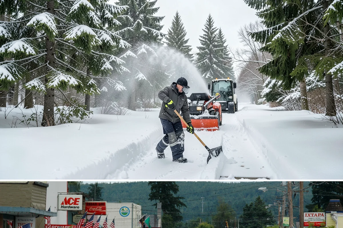 Window Well Snow Clearing in Carnation, King County, WA - Wells need attention right after each lowland snowfall and again during the thaw cycles that regularly punctuate our winters.