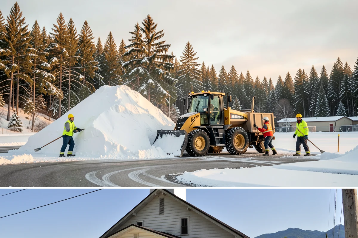 Window Well Snow Clearing in Concrete, Skagit County, WA - Wells need attention right after each lowland snowfall and again during the thaw cycles that regularly punctuate our winters.